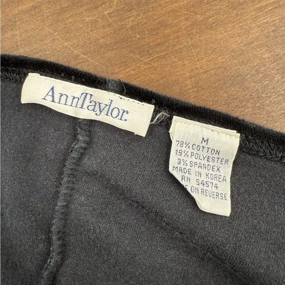 Vintage Ann Taylor Black Velvet Catsuit Bodysuit One Piece Long Sleeve Medium - Picture 12 of 12